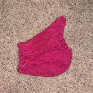 One Shoulder Hot Pink Crop Top